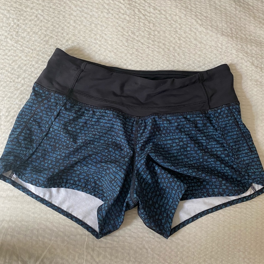 Lululemon blue and black athletic shorts